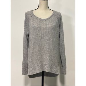 Old Navy High-Low Sweater Ribbed Grey Size M